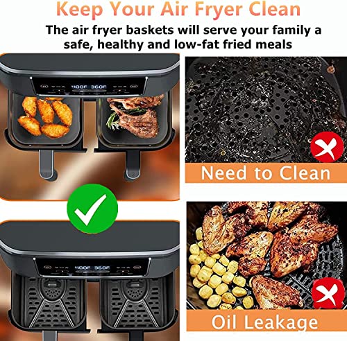 2PCS Air Fryer Silicone Pot for 4QT DZ201 8QT,DZ401,Machine Washable Silicone Air Fryer Liners,Silicone Baking Basket Air Fryer Rack Accessories for Air Fryer, Oven, Microwave (Grey 2PCS)