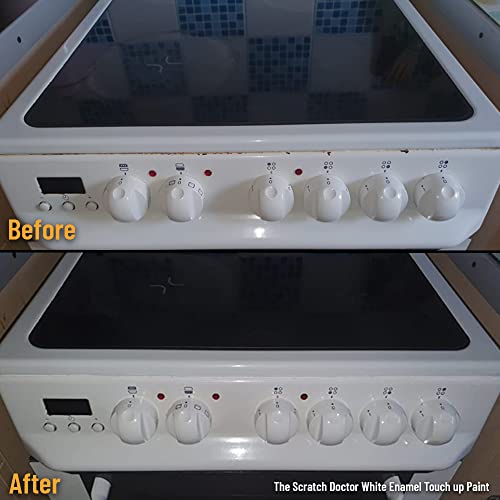 Scratch Doctor Enamel Touch Up Paint 15ml Easy and Quick Drying Suitable for Kitchen Appliances, Bathroom, Metal, Radiator, Fridge, Shower, Sink (White)