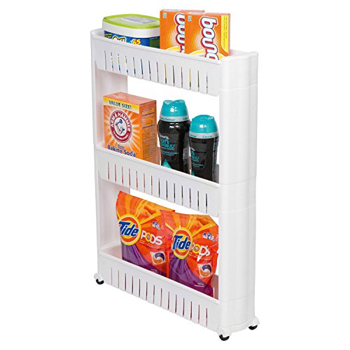 Taylor & Brown 3-Tier Slim Slide Out Kitchen Trolley, Storage Shelf, Moving Wall Cabinets Tower Holder Rack on Wheels, Rolling Storage Unit Cart for Kitchen/Laundry/Bathroom