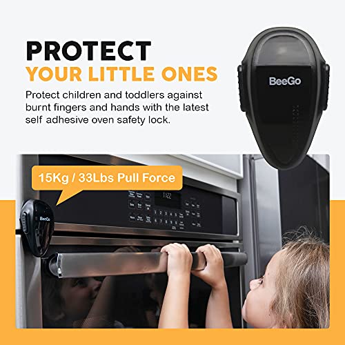 BeeGo® Oven Safety Child Lock, Protect Babies & Toddlers, Easy Install (1 x Lock) - Black