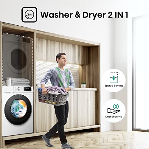 Hisense WDQA8014EVJM 60cm Freestanding 8 KG Front Load Washer Dryer - 1400 RPM - Pure Steam - PureJet - Pause and Add - Inverter Motor - White