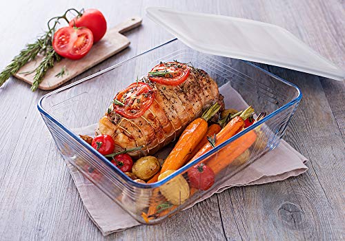 Pyrex® Cook & Freeze Set of 4 Glass Dishes with Airtight Lids (0.8 L, 1.5 L, 2.6 L, 4 L) - Special Freezing - BPA Free