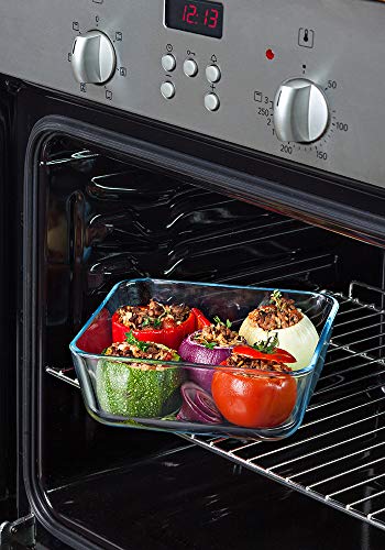 Pyrex® Cook & Freeze Set of 4 Glass Dishes with Airtight Lids (0.8 L, 1.5 L, 2.6 L, 4 L) - Special Freezing - BPA Free