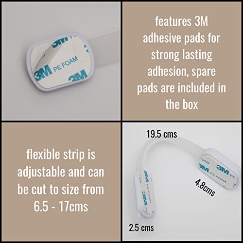 Child Safety Cupboard Locks (Pack of 8) Cabinet Lock for Baby Proofing – Easy to Install & Adjustable Straps for Drawers, Fridge, Toilet, Door Locks, No Tools Needed–Perfect for Baby and Child Safety