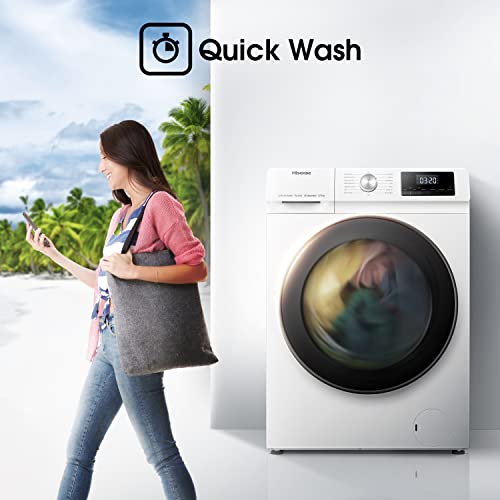 Hisense WDQA8014EVJM 60cm Freestanding 8 KG Front Load Washer Dryer - 1400 RPM - Pure Steam - PureJet - Pause and Add - Inverter Motor - White