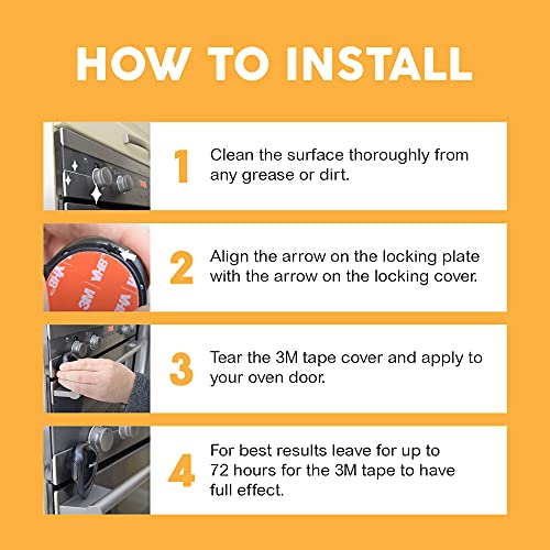 BeeGo® Oven Safety Child Lock, Protect Babies & Toddlers, Easy Install (1 x Lock) - Black