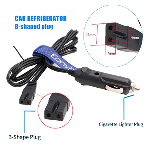 Eonvic 12V DC 2 Pin Lead Cable Plug Wire for Car Cooler Cool Box Mini Fridge (1.5M)