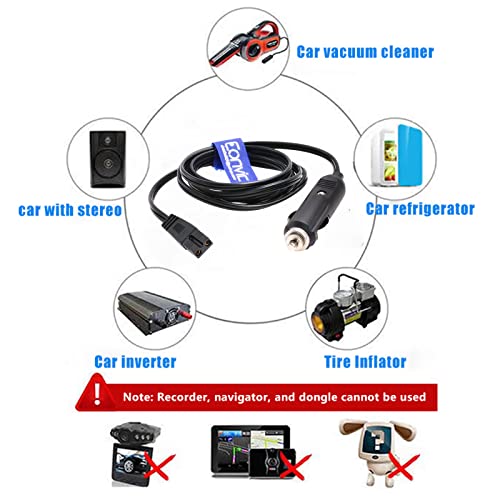 Eonvic 12V DC 2 Pin Lead Cable Plug Wire for Car Cooler Cool Box Mini Fridge (1.5M)