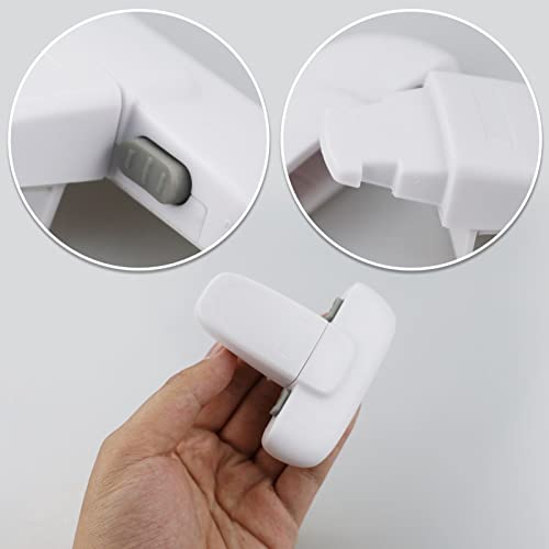 2 Pack Fridge Lock for Children, Home Fridge Door Lock Baby Safety Refrigerator Lock for Refrigerator Door Freeze Door (White)