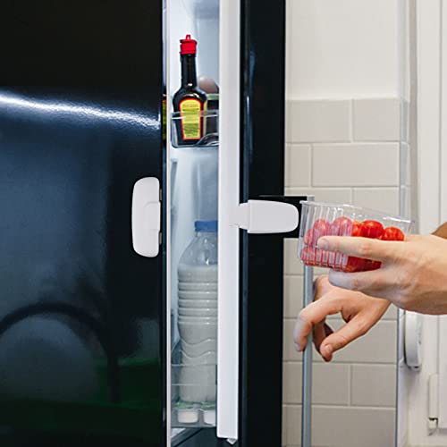2 Pack Fridge Lock for Children, Home Fridge Door Lock Baby Safety Refrigerator Lock for Refrigerator Door Freeze Door (White)