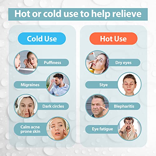 NEWGO Cooling Eye Mask for Puffy Eyes, Reusable Hot Cold Therapy Gel Cold Eye Mask for Migraine, Headache, Dark Circles, Dry Eyes, Swollen Eyes, Sinus Pain, Light Blue