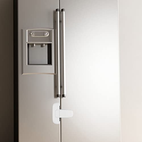 2 Pack Fridge Lock for Children, Home Fridge Door Lock Baby Safety Refrigerator Lock for Refrigerator Door Freeze Door (White)
