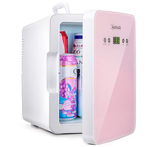 AstroAI Mini Fridge 6 Litre/8 Can Skincare Fridge for Bedroom - With Upgraded Temperature Control Panel, AC/12V DC Thermoelectric Portable Cooler and Warmer