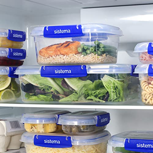 Sistema KLIP IT PLUS Food Storage Containers | 1 L | Leak-Proof, Stackable & Airtight Fridge/Freezer Containers with Lids | BPA-Free Plastic | Recyclable with TerraCycle® | 3 Count