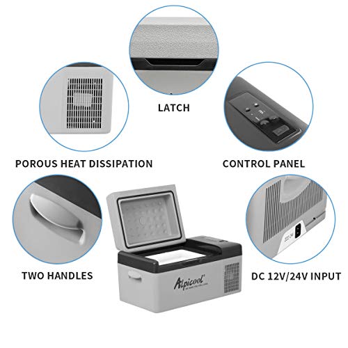 Alpicool C20 Car Fridge 20 Litre Mini Fridge 12/24v Car Refrigerator Portable Vehicle Camping Fridge Freezer Electric Cooler Box for Truck, RV, Boat, Picnic, Outdoor Travel/ -20℃-20℃