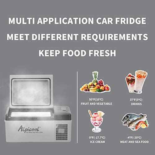 Alpicool C20 Car Fridge 20 Litre Mini Fridge 12/24v Car Refrigerator Portable Vehicle Camping Fridge Freezer Electric Cooler Box for Truck, RV, Boat, Picnic, Outdoor Travel/ -20℃-20℃