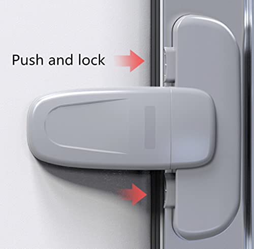 KOMUNJ Single Door Fridge Mini Refrigerator Out Door Freeze Door Childproof Lock Easy to Install and Use, no Tools Need or Drill (Grey)