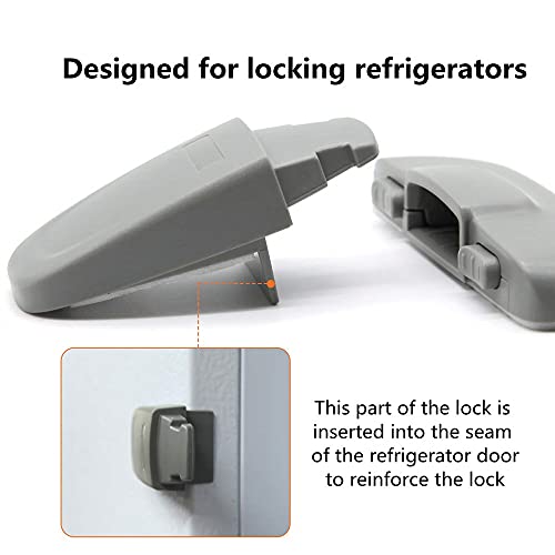 KOMUNJ Single Door Fridge Mini Refrigerator Out Door Freeze Door Childproof Lock Easy to Install and Use, no Tools Need or Drill (Grey)
