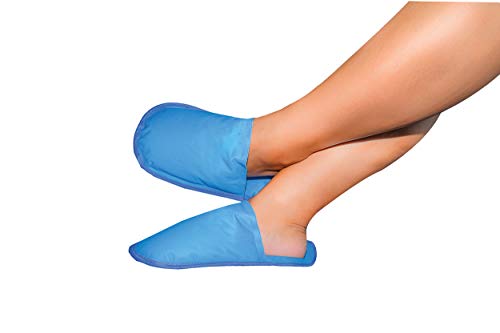 Rapid Relief RA11550 Premium Reusable Hot And Cold Gel Slippers 5"x12" Hot Therapy/Cold Therapy/Swollen Feet, Blue