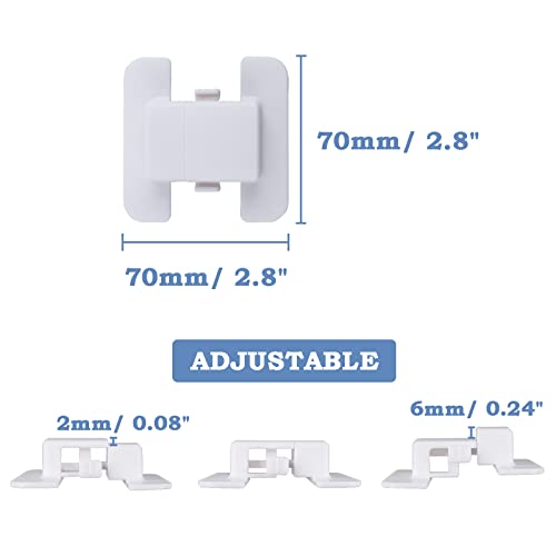 QOPAHI Fridge Lock, 2 Pack Adjustable Fridge Locks for Children Refrigerator Lock Cupboard Locks Baby Door Safety Locks for Fridge Door Freeze Door