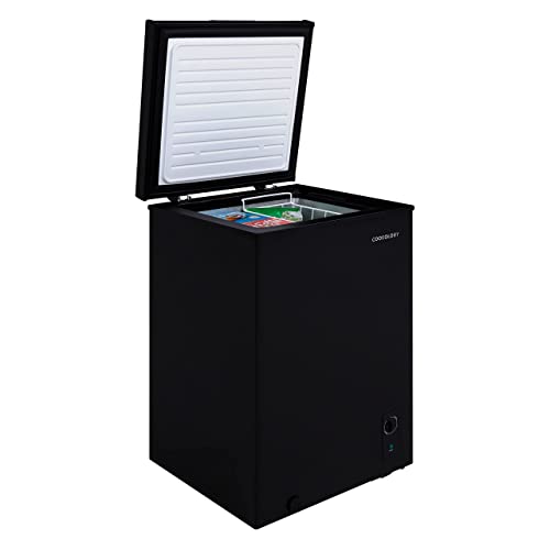 Cookology CCFZ99BK Freestanding 99 Litre, Chest Freezer Suitable for Outbuildings, Garages and Sheds, Features a Refrigeration Mode, Adjustable Temperature Control and 4 Star Freezer Rating - In Black