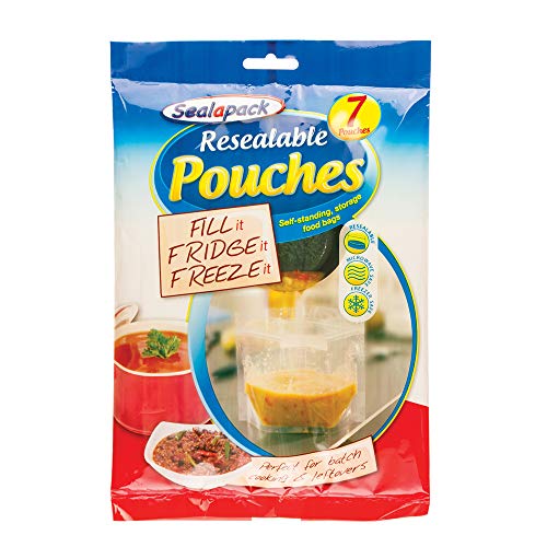 Sealapack 21 x Resealable Food Soup Bag Pouches Fridge Freeze 1L Storage Fruit