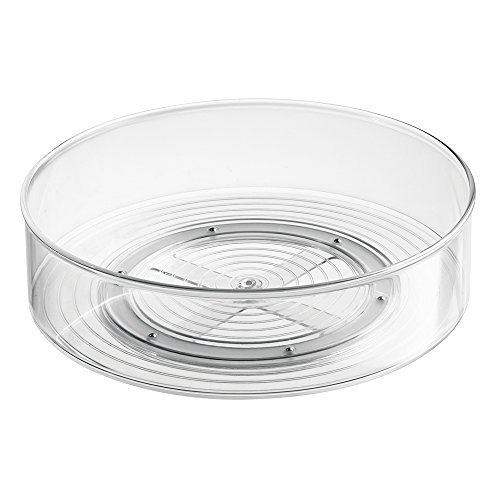 iDesign Fridge/Freeze Binz Revolving Spice Rack, Kitchen Cupboard Storage Unit, BPA Plastic, Clear, Small