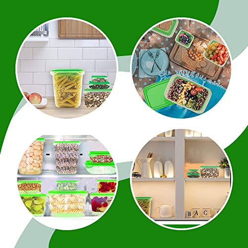 ZYBUX - Durable Plastic Storage Food Storage of 17 Pieces for Freezer & Fridge Storage