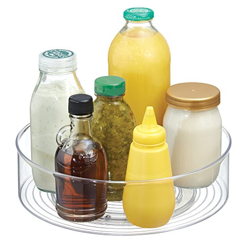 iDesign Fridge/Freeze Binz Revolving Spice Rack, Kitchen Cupboard Storage Unit, BPA Plastic, Clear, Small