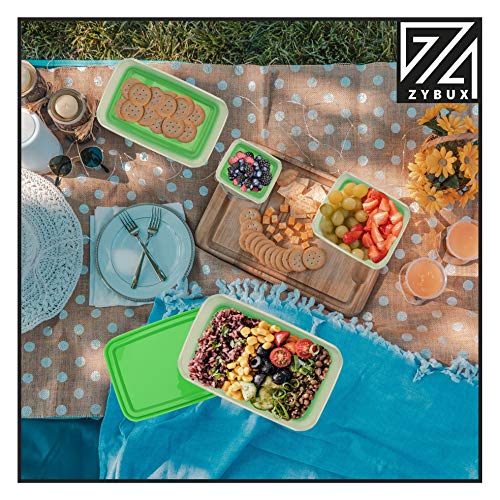 ZYBUX - Durable Plastic Storage Food Storage of 17 Pieces for Freezer & Fridge Storage
