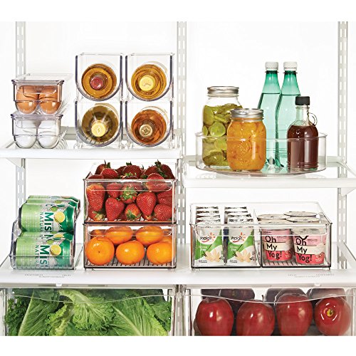 iDesign Fridge/Freeze Binz Revolving Spice Rack, Kitchen Cupboard Storage Unit, BPA Plastic, Clear, Small