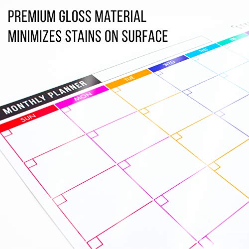 STYLIO Magnetic Fridge Family Planner: 3 Monthly, Weekly, Daily Planners. Meal Planner Board, Weekly Planner Whiteboard for Wall, Magnetic Meal Planner for Fridge, Magnetic Fridge Whiteboard Calendar