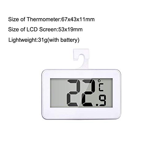 Fridge Thermometer Refrigerator Thermometer,INRIGOROUS Pack of 2 LCD Digital Fridge Freezer Thermometer Monitor with Hanging Hook and Retractable Stand