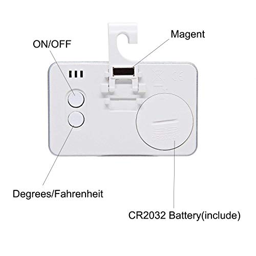 Fridge Thermometer Refrigerator Thermometer,INRIGOROUS Pack of 2 LCD Digital Fridge Freezer Thermometer Monitor with Hanging Hook and Retractable Stand