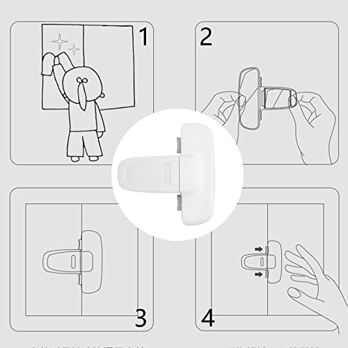 2 Pack Fridge Lock for Kids, Home Fridge Door Lock Baby Safety Refrigerator Lock for Refrigerator Door Freeze Door (White)