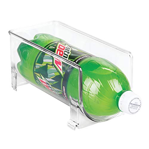 iDesign YMJ-418 Fridge/Freeze Binz Wine Rack for Fridge, Compact Wine Holder for 1 Bottle, BPA-Free Plastic, Clear, 10.2 x 20.3 x 10.2 centimetres