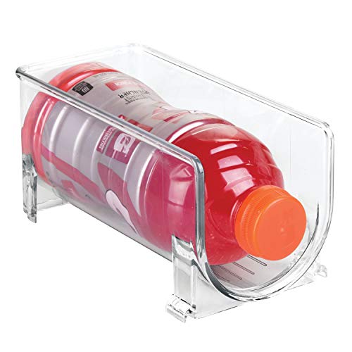 iDesign YMJ-418 Fridge/Freeze Binz Wine Rack for Fridge, Compact Wine Holder for 1 Bottle, BPA-Free Plastic, Clear, 10.2 x 20.3 x 10.2 centimetres