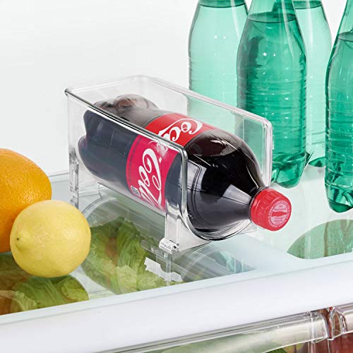 iDesign YMJ-418 Fridge/Freeze Binz Wine Rack for Fridge, Compact Wine Holder for 1 Bottle, BPA-Free Plastic, Clear, 10.2 x 20.3 x 10.2 centimetres