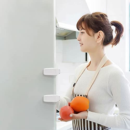 2 Pack Fridge Lock for Kids, Home Fridge Door Lock Baby Safety Refrigerator Lock for Refrigerator Door Freeze Door (White)