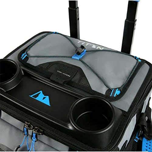 TEJAL Arctic Zone Titan Deep Freeze Rolling Cooler - High Performance - 60 Can Capacity (Blue) with Single Canvas Zipper Tool Bag Pouch(16Oz), Pouch Color May Vary