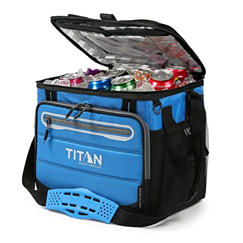 Titan 1330878 Portable Fridge Capacity 40 Cans + Ice, 5 Layers Of Insulation, Up To 2 Days Of Ice Preservation Blue