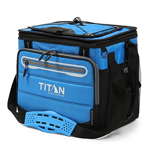 Titan 1330878 Portable Fridge Capacity 40 Cans + Ice, 5 Layers Of Insulation, Up To 2 Days Of Ice Preservation Blue