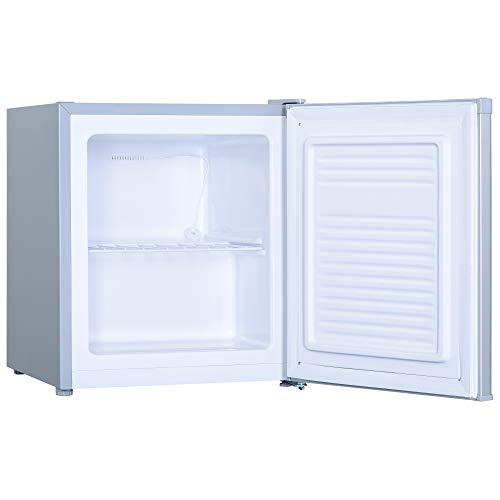 Cookology MFZ32SL 32 Litre Capacity Small Table Top Mini Freezer, with Adjustable Temperature control and Legs, Removable Wire Shelf and a 4 Star Freezer Rating - In Silver