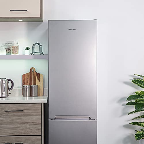 Russell Hobbs RH180FFFF55S Freestanding Frost Free Fridge Freezer with Adjustable Thermostat & Feet, 70/30 279L 180cm High, LED Light, 2 Year Guarantee, Silver