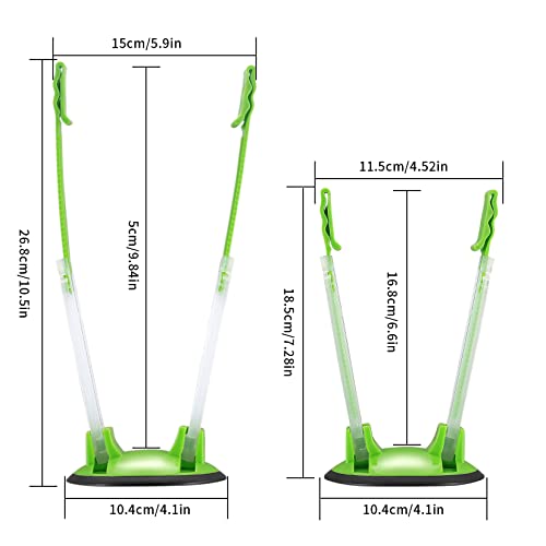 2 Pcs Baggy Racks, Adjustable Sandwich Bag Stand Holders, Food Storage Bags Clips Stands, Plastic Reusable Freezer Bag Racks Holders, Food Prep Bag Holders Stands - Green