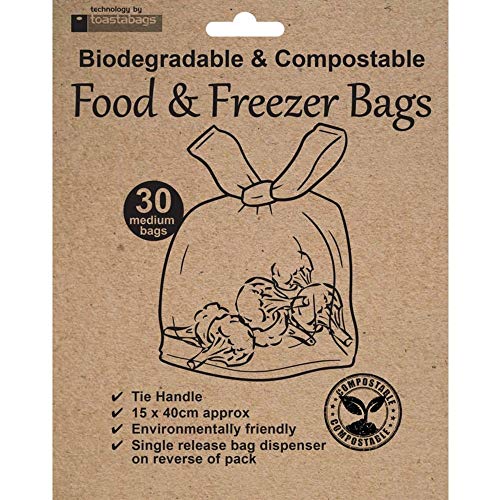 Toastabags | Biodegradable & Compostable Food & Freezer Bags | 30 Medium Bags
