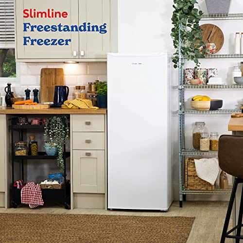 Russell Hobbs RH55FZ143 168 Litre White Freestanding Upright Freezer with 5 Drawers, 143 cm Tall & 55 cm Wide, Adjustable Thermostat & 40 Decibel Noise Level, 2 Year Warranty upon Registration