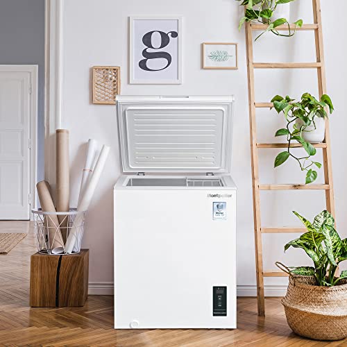 Montpellier MCF100WLED | 99 Litre Freestanding Chest Freezer - White | 2 Year Warranty - Suitable for Outbuildings and Garages