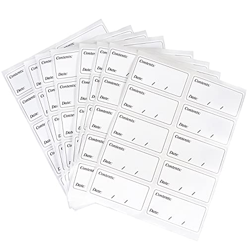 Smukdoo Freezer Labels,100 Pack Removable Frozen Food Storage Labels Stickers,Easy Peel Off Refrigerator Freezer Paper Lables,Size 6 x3cm