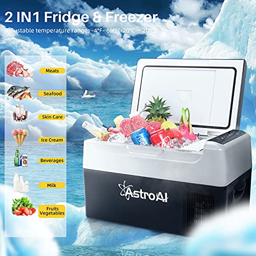 AstroAI Car Refrigerator 22 Litre, Portable Car Fridge Freezer for Truck, RV, Boat, Camping and Travel, 12/24V DC and 230 AC, -20℃ to 20 ℃